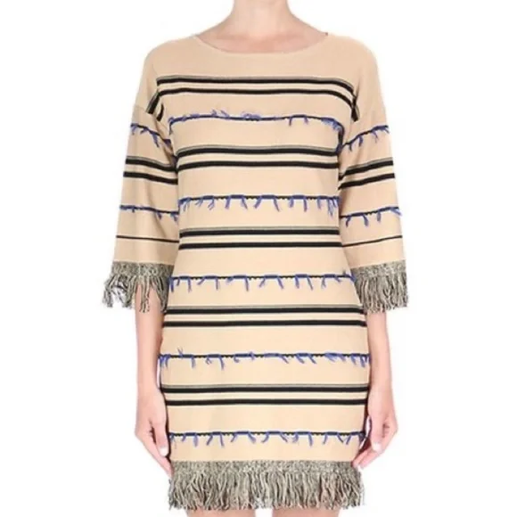 kali mini dress Cream Yarn Knit Long Sleeve Mini Kali Dress XL